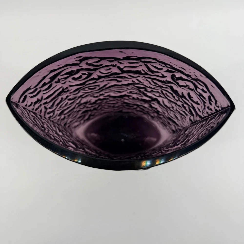 Blenko 6731 Plum Textured Art Glass Vase Joel Philip‎ Myers Purple MCM
